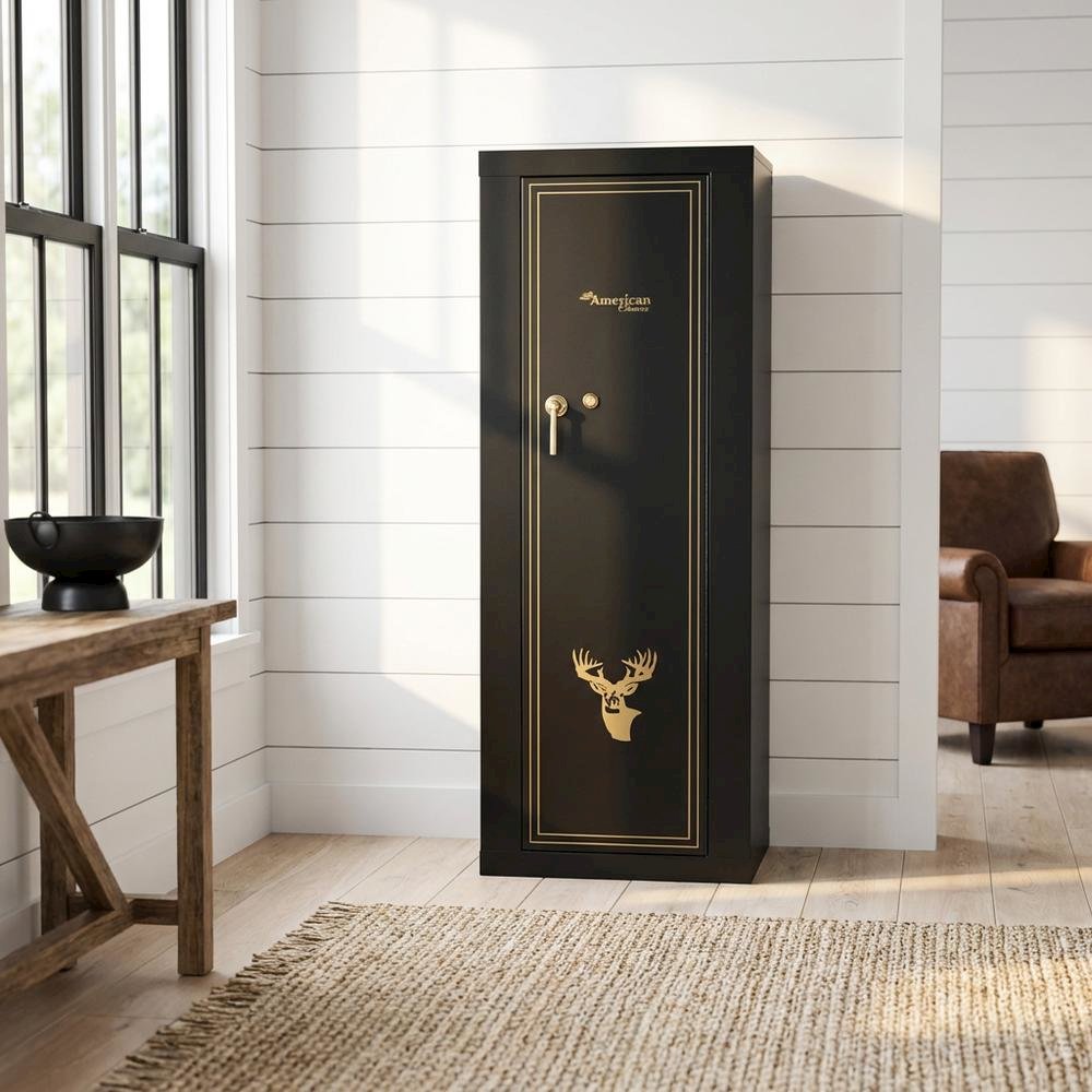 Black Gun Metal Storage Cabinet With Steel And Wood Construction. Picture 2