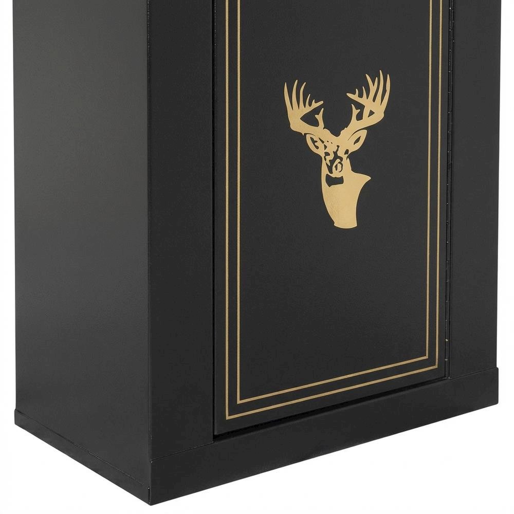 Black Gun Metal Storage Cabinet With Steel And Wood Construction. Picture 6