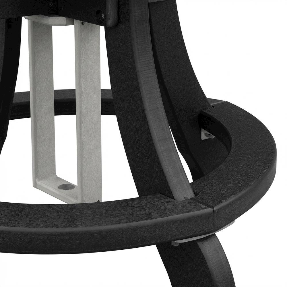 Light Gray Counter Height Round Table With Black Base For Outdoor Dining. Picture 6