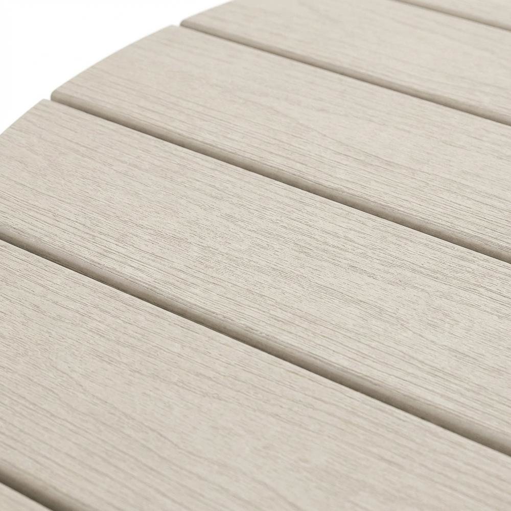 White Finish Counter Height Round Table With White Base For Outdoor Dining. Picture 5