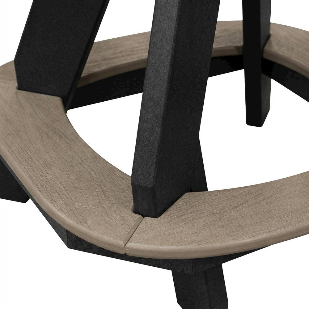 Black Base Counter Height Swivel Arm Chair With Black Base For Outdoor Dining. Picture 6