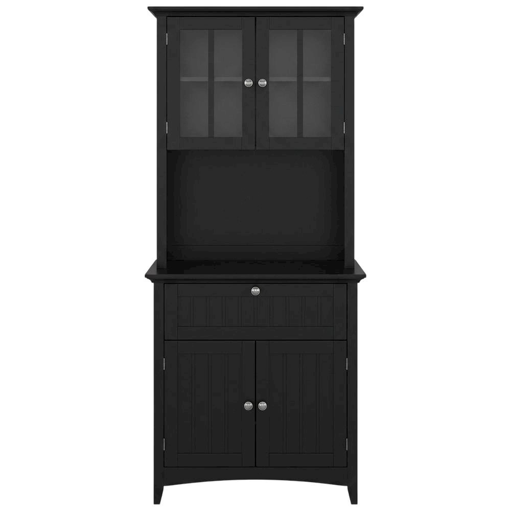MDF Kitchen Buffet Hutch Cabinet with Framed Glass Doors and Drawer with Storage. Picture 1
