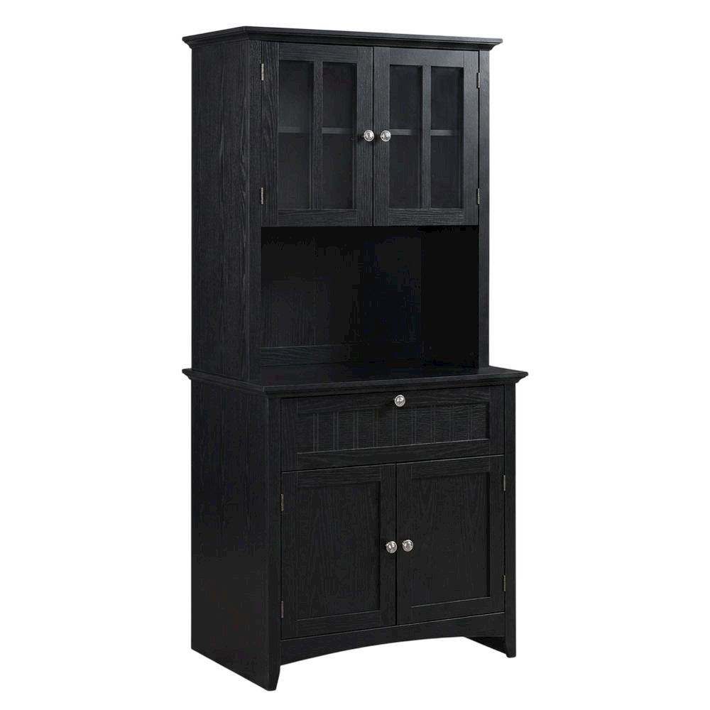 MDF Kitchen Buffet Hutch Cabinet with Framed Glass Doors and Drawer with Storage. Picture 3