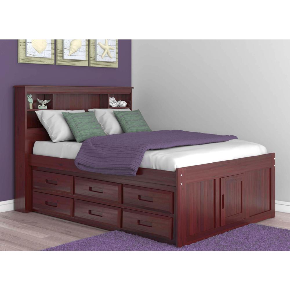 Full Captains Bookcase Bed with Two Six Drawer Pedestals. Picture 1