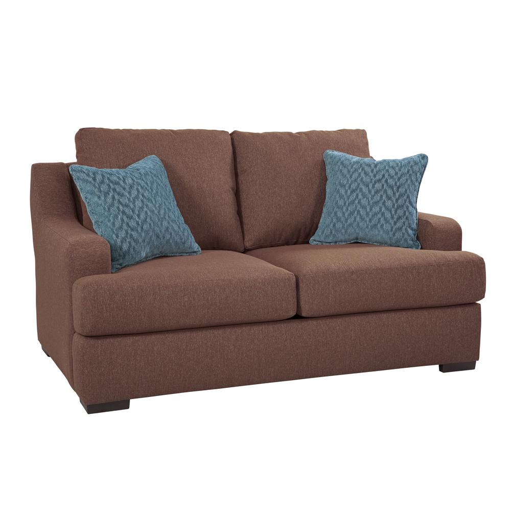 American Furniture Classics Model 8-020-A65V2 Earthtone Cinnamon Sloped Track Arm Loveseat. Picture 3