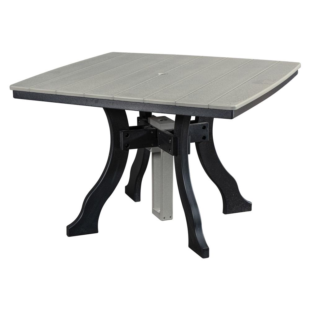 Five Piece Square Dining Height Dining Set in Light Grey with a Black Base. Picture 2
