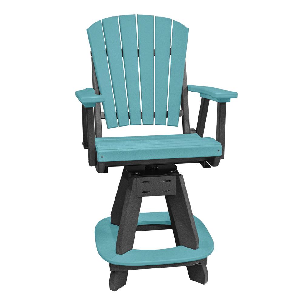 OS Home and Office Model CR130ARB-K Five Piece Round Counter Height Dining Set in Aruba Blue on a Black Base. Picture 3