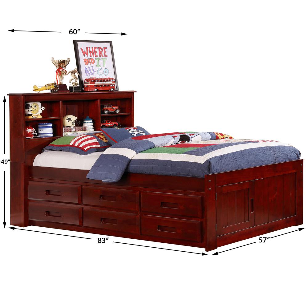 Full Captains Bookcase Bed with Two Six Drawer Pedestals. Picture 3
