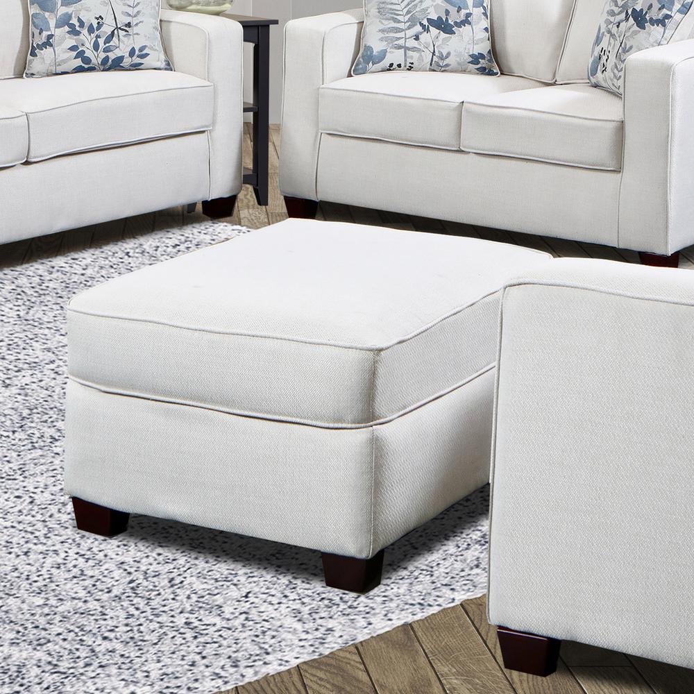 Living Room Relay Linen Ottoman. Picture 5