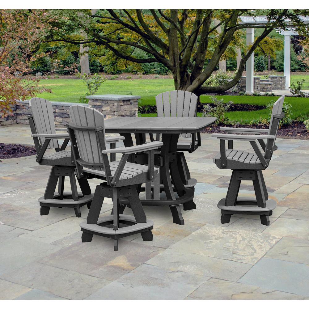 OS Home and Office Model CS130LGB-K Five Piece Square Counter Height Dining Set in Light Gray on a Black Base. Picture 1