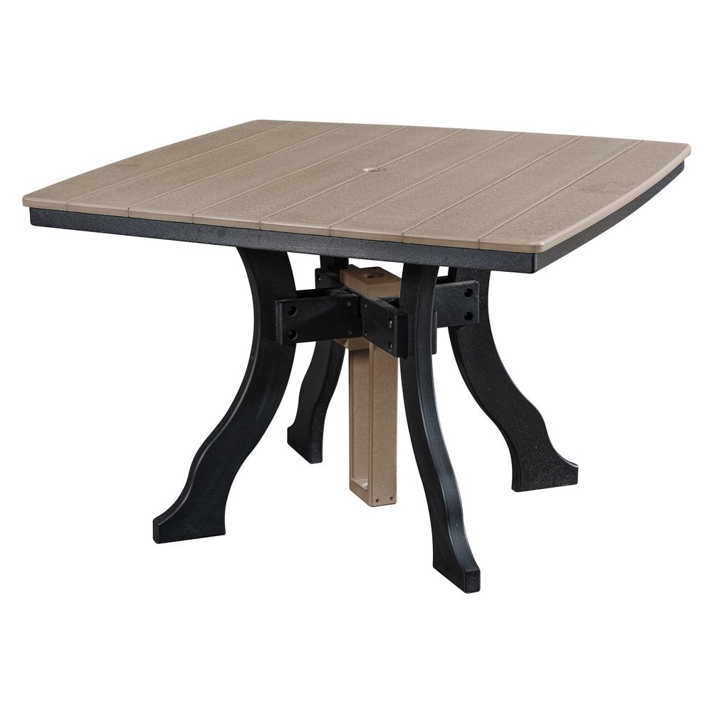 Five Piece Square Dining Height Dining Set in Weatherwood with a Black Base. Picture 2