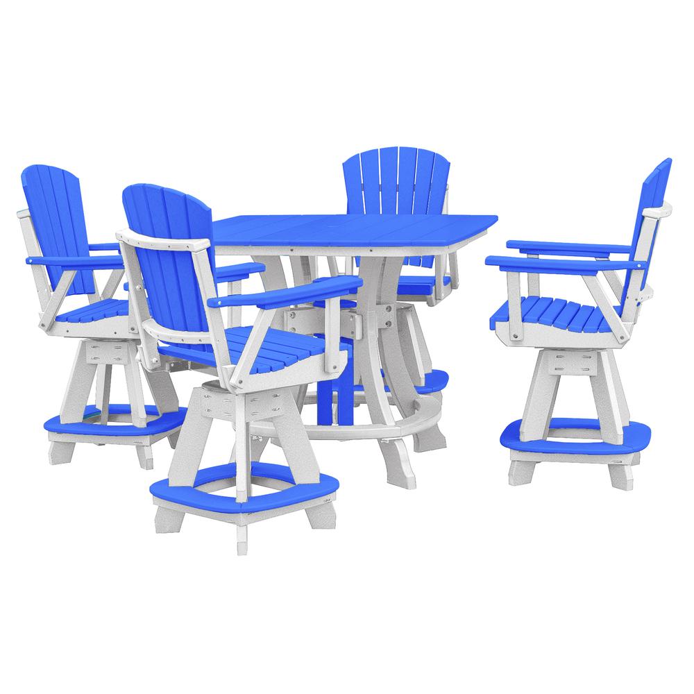 OS Home and Office Model 44S-C-BW Counter Height Square Table in Blue with White Base. Picture 6