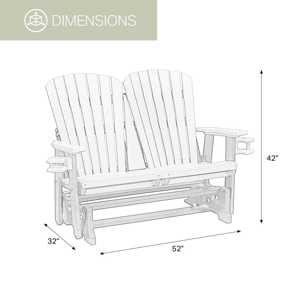OS Home and Office Dual Fan Back Glider in Cedar with a Tudor Brown Base. Picture 3