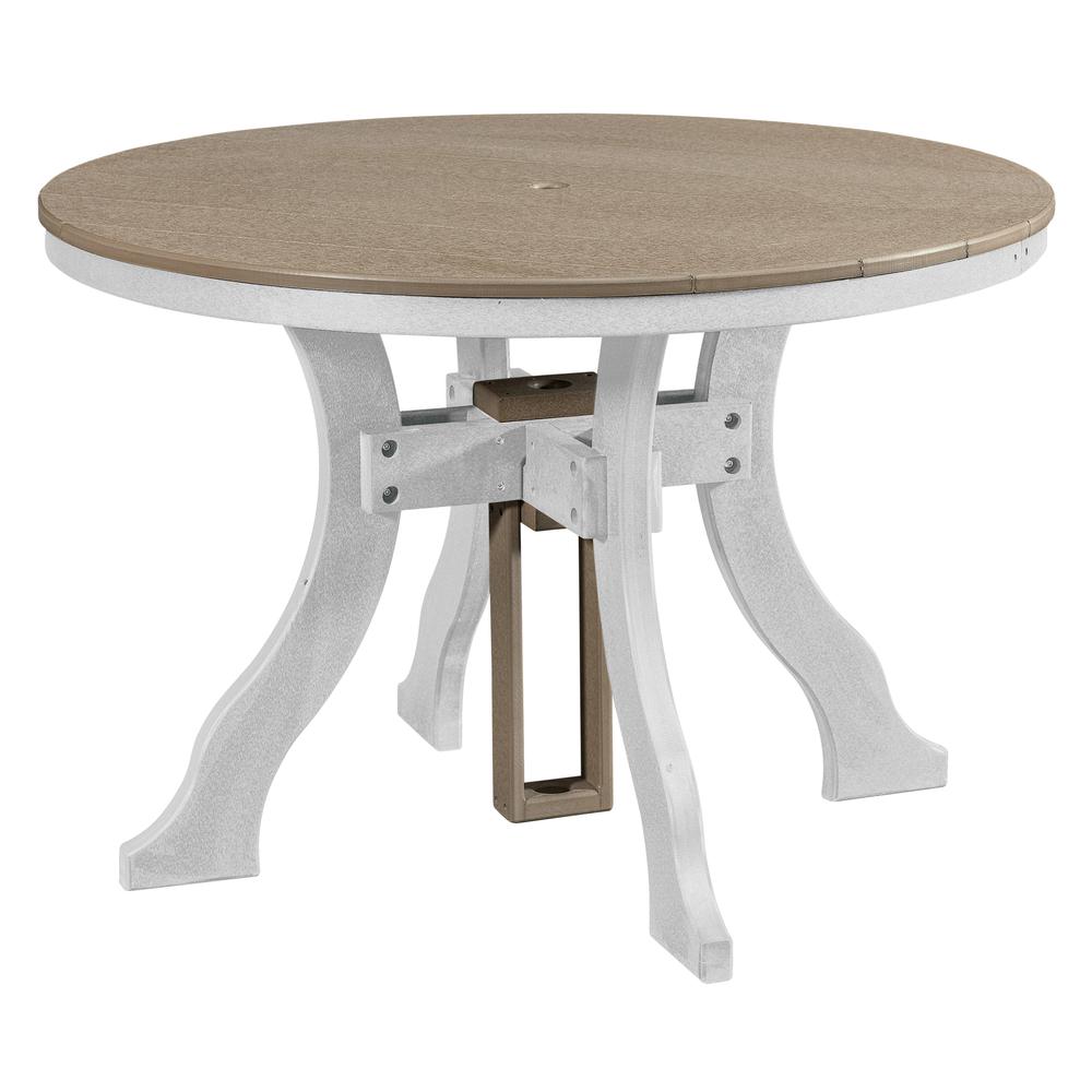 Five Piece Round Dining Height Dining Set in Weatherwood with a White Base. Picture 2
