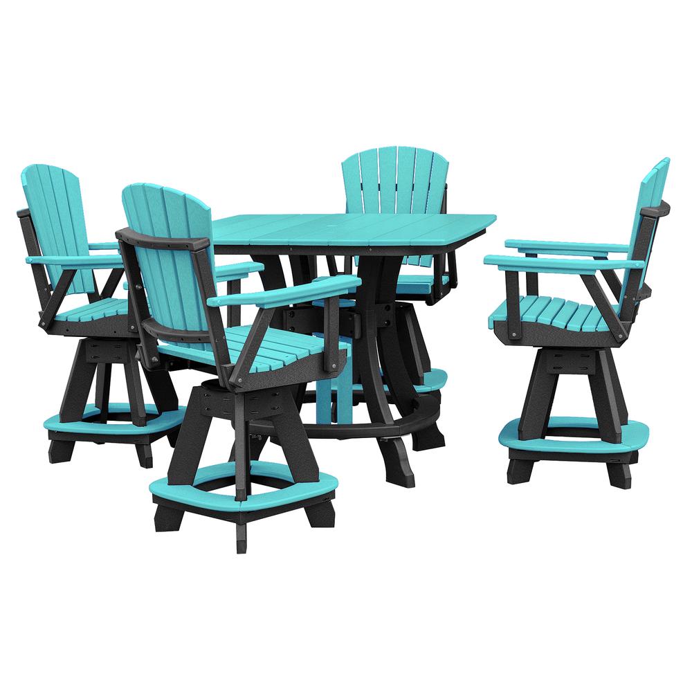 OS Home and Office Model 44S-C-ARB Counter Height Square Table in Aruba Blue with Black Base. Picture 3