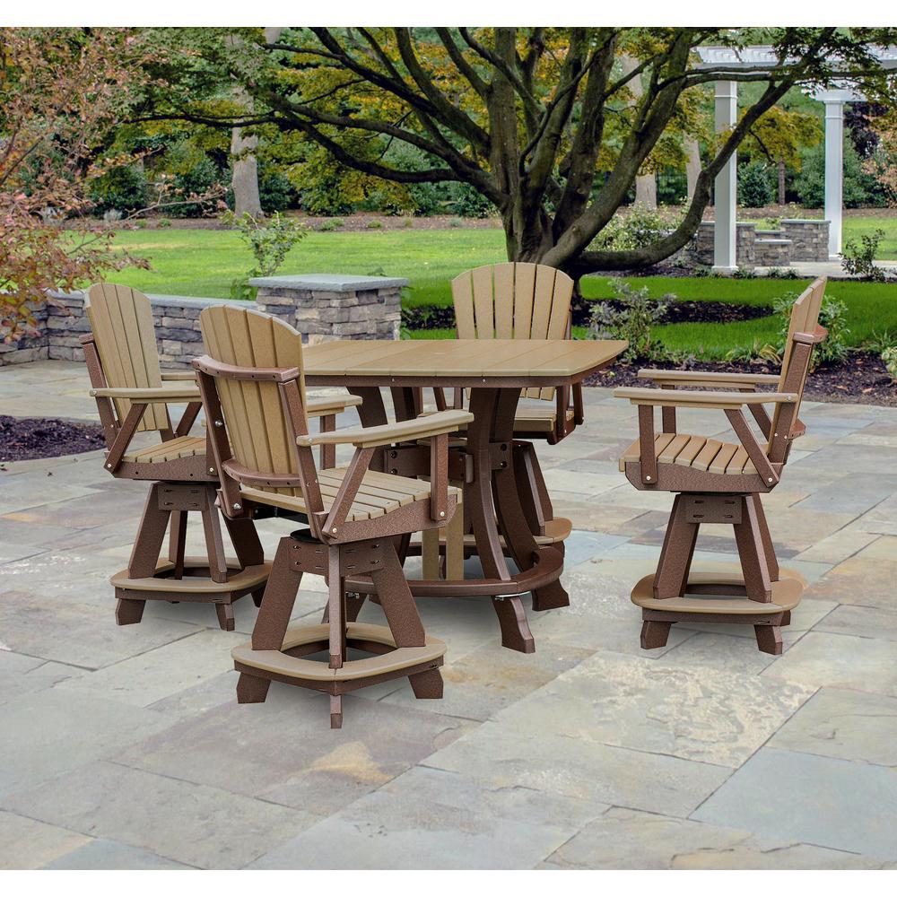 OS Home and Office Model CS130CTB-K Five Piece Square Counter Height Dining Set in Cedar on a  Tudor Brown Base. Picture 1
