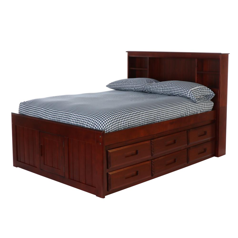Full Captains Bookcase Bed with Two Six Drawer Pedestals. Picture 2