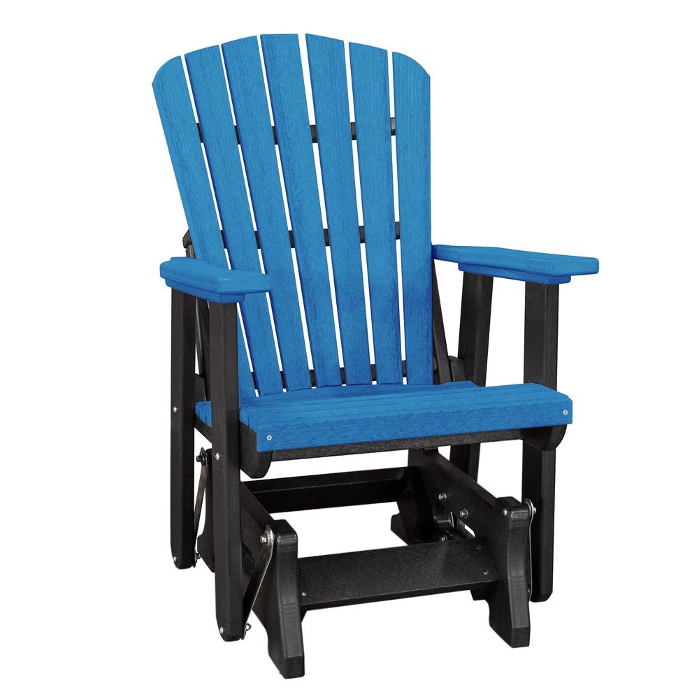 OS Home and Office Model 515BBK Fan Back Glider in Blue with a Black Base, Made in the USA. Picture 2
