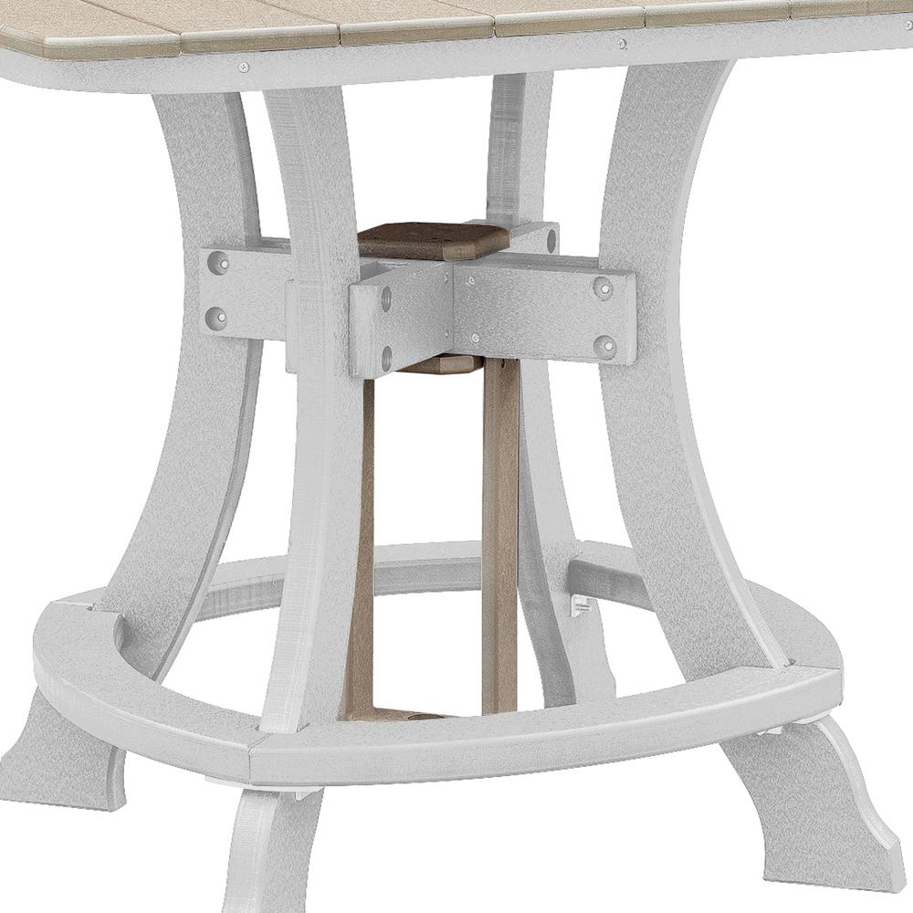 OS Home and Office Model 44S-C-WWWT Counter Height Square Table in Weatherwood with White Base. Picture 2