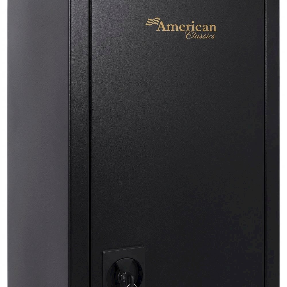 Black Metal Security Cabinet With Pistol And Ammo Compartments, Durable Storage. Picture 5