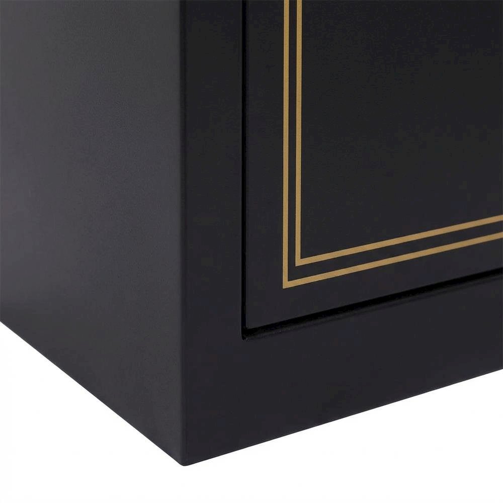 Black Metal Security Cabinet With Pistol And Ammo Compartments, Durable Storage. Picture 6