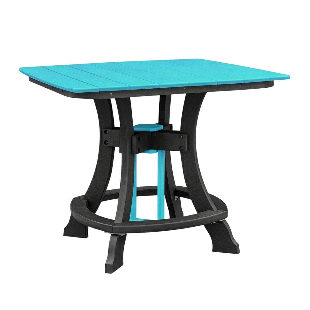 Aruba Blue Counter Height Square Dining Table With Black Base. Picture 1
