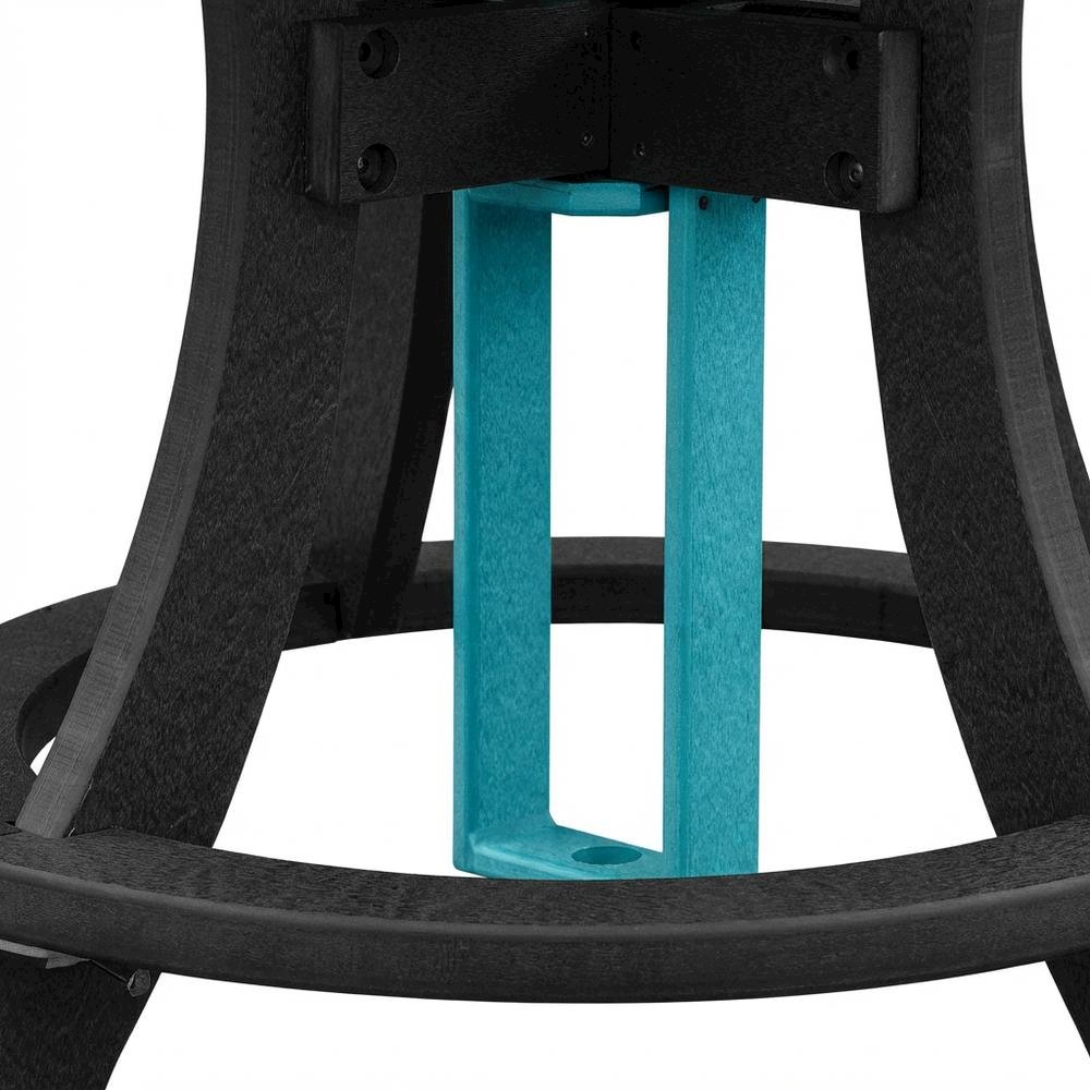 Aruba Blue Counter Height Round Table With Black Base For Outdoor Dining. Picture 6