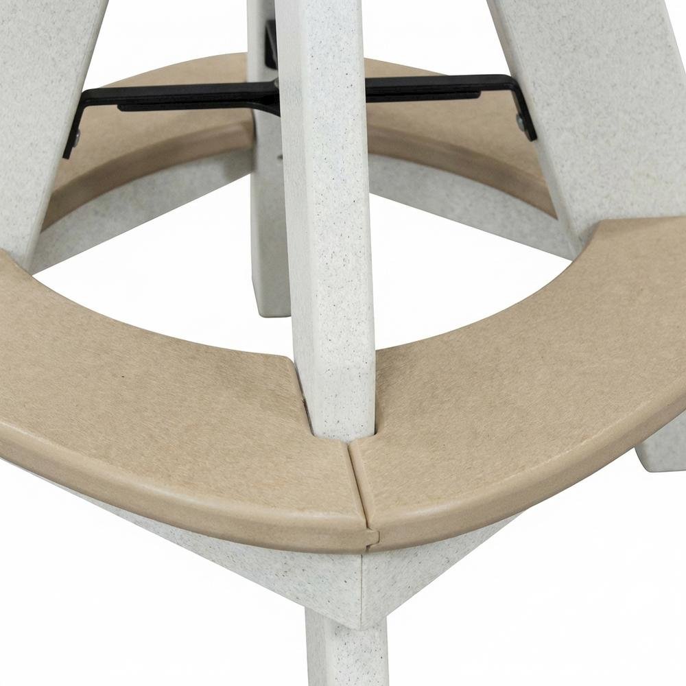 White Finish Counter Height Swivel Arm Chair With White Base For Outdoor Dining. Picture 6