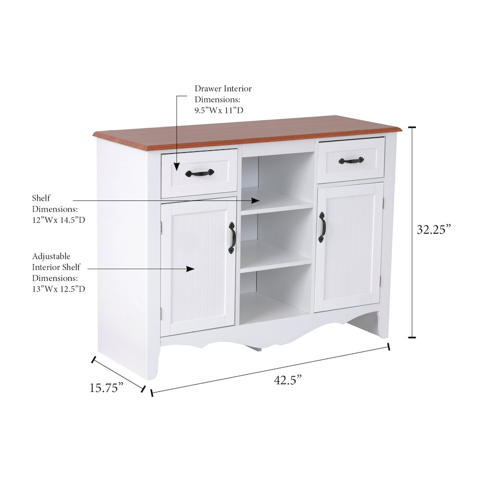 Countryside Buffet with Two Drawers and Two Doors. Picture 2