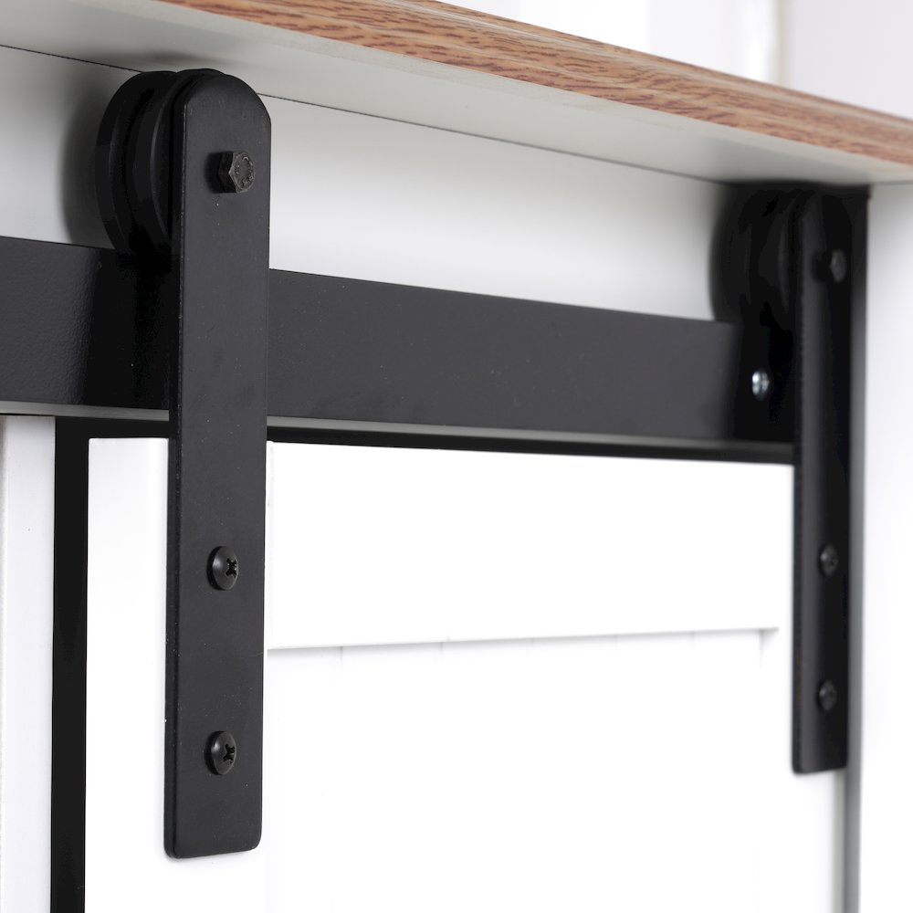 Countryside Barn Door Buffet with Two Sliding Barn Doors and Three Drawers. Picture 9