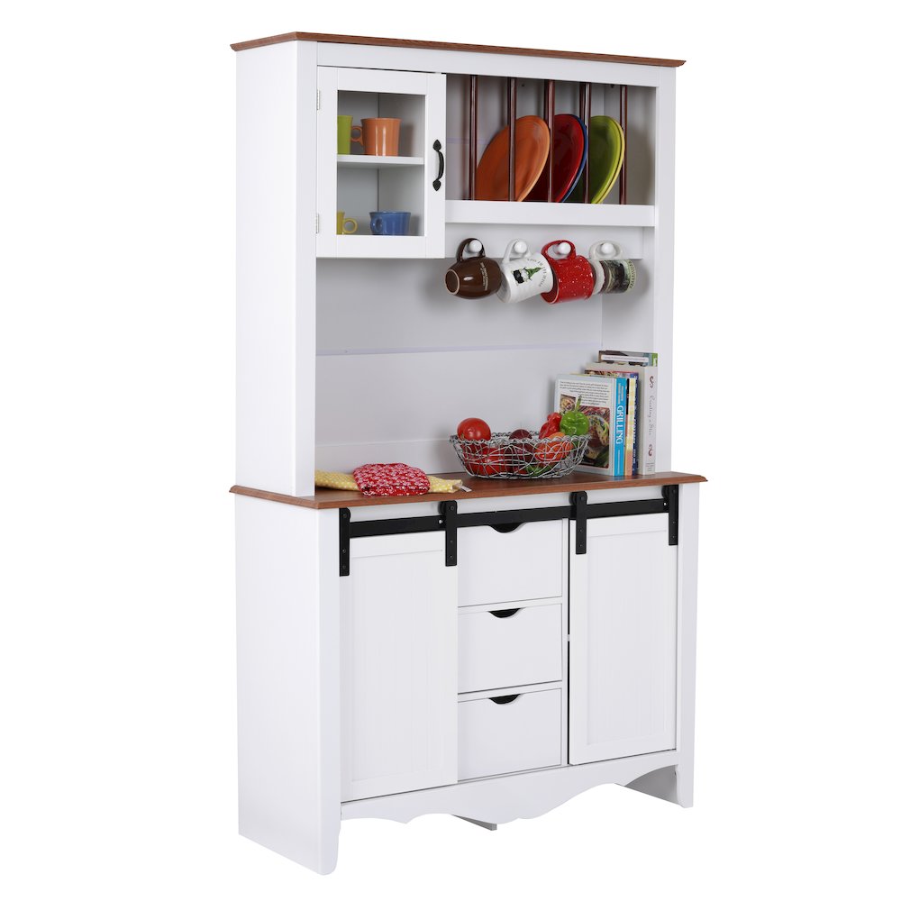 Countryside Sliding Barn Door Buffet and Hutch. Picture 1
