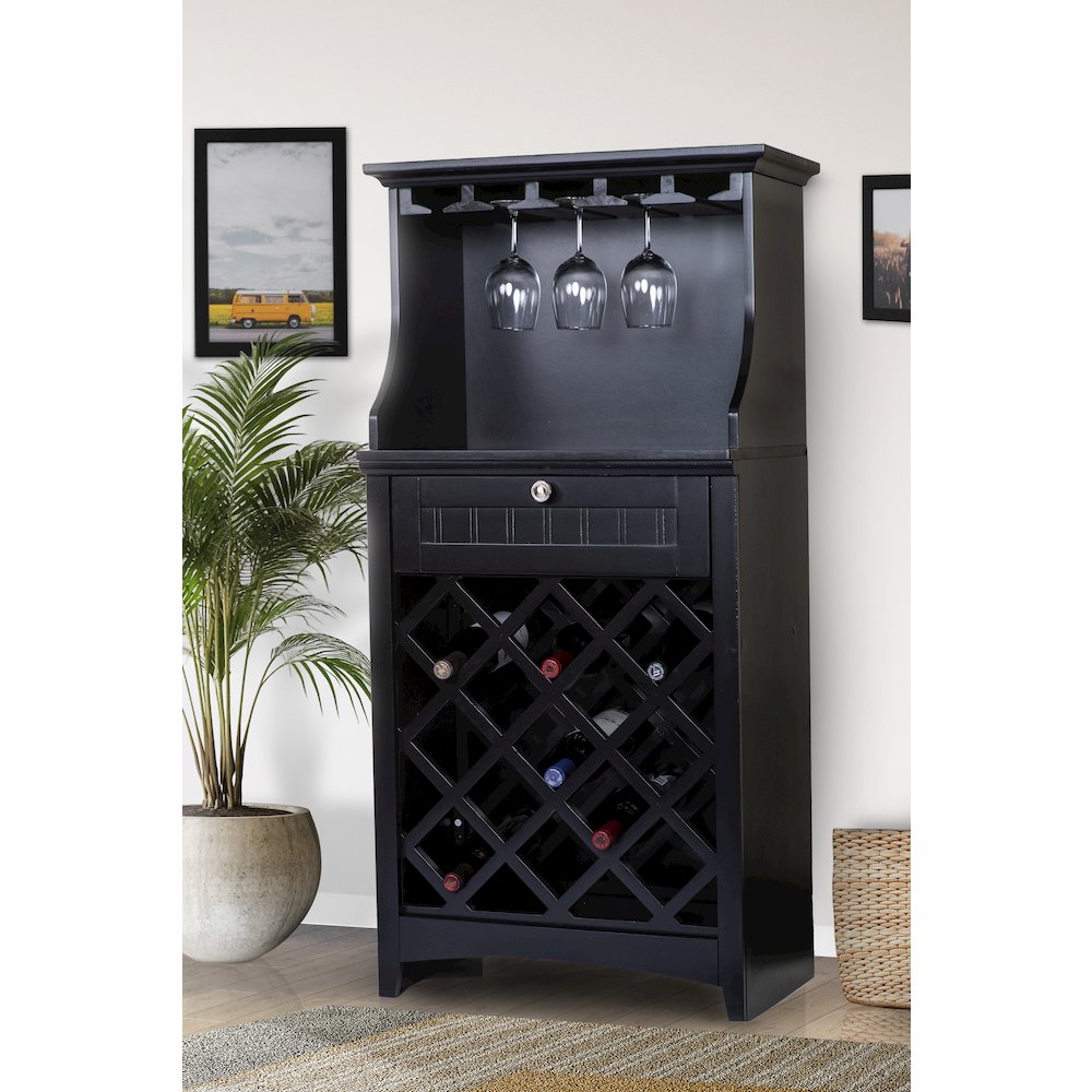 Wine Cabinet in Black. Picture 2
