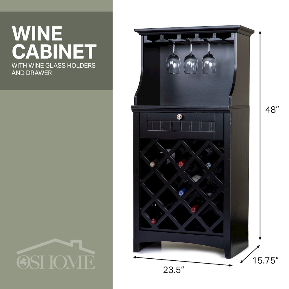 Wine Cabinet in Black. Picture 3