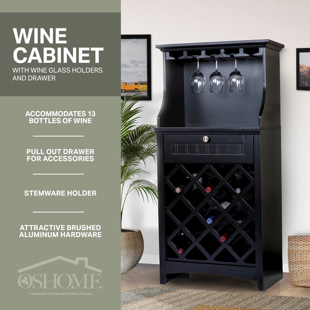Wine Cabinet in Black. Picture 4