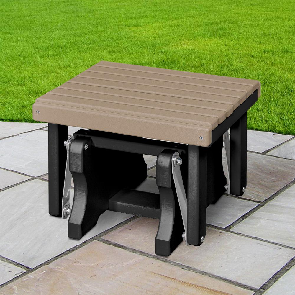 Gliding Ottoman in Weatherwood and Black. Picture 2