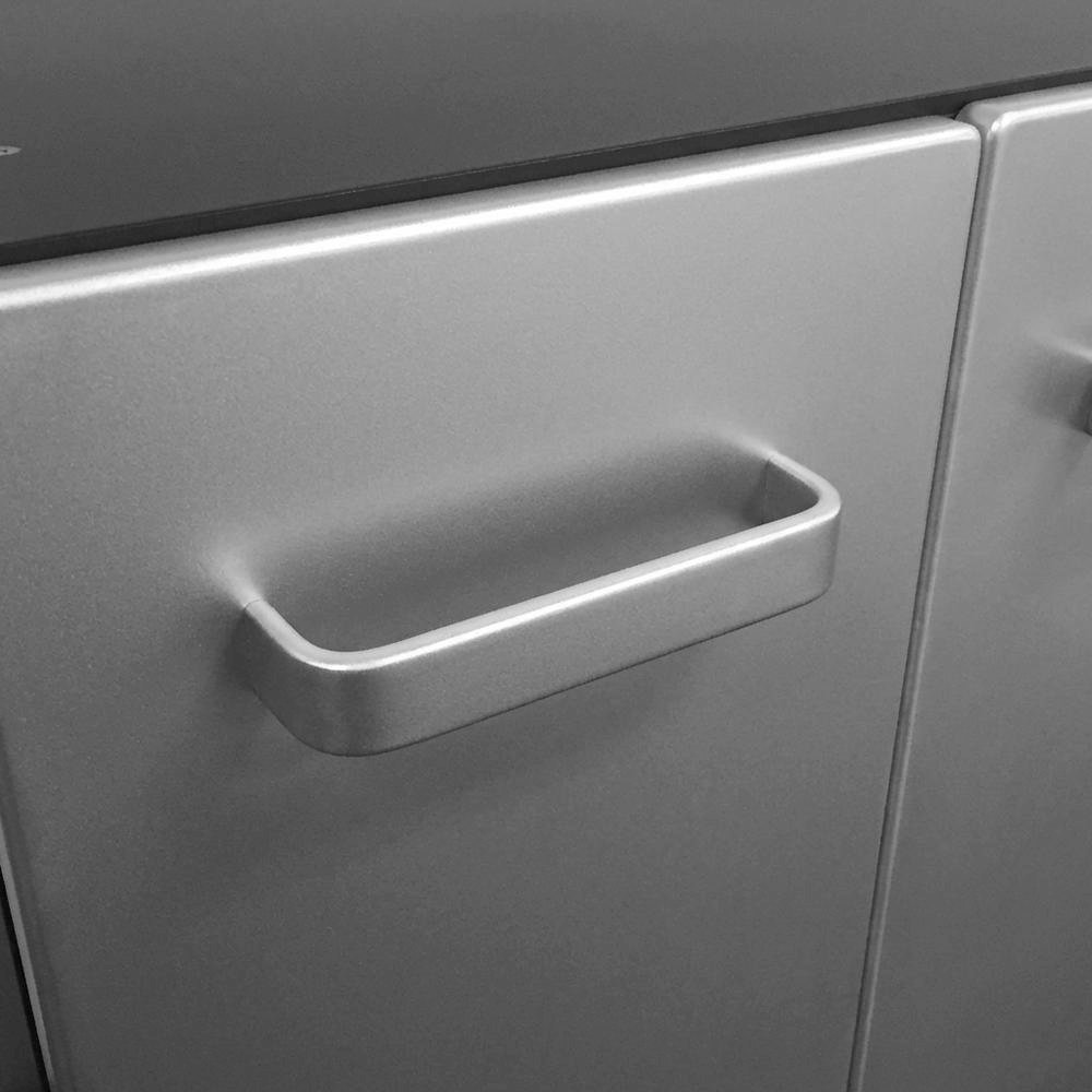 Metal Storage Cabinet With Black And Silver Finish For Garage Organization. Picture 5