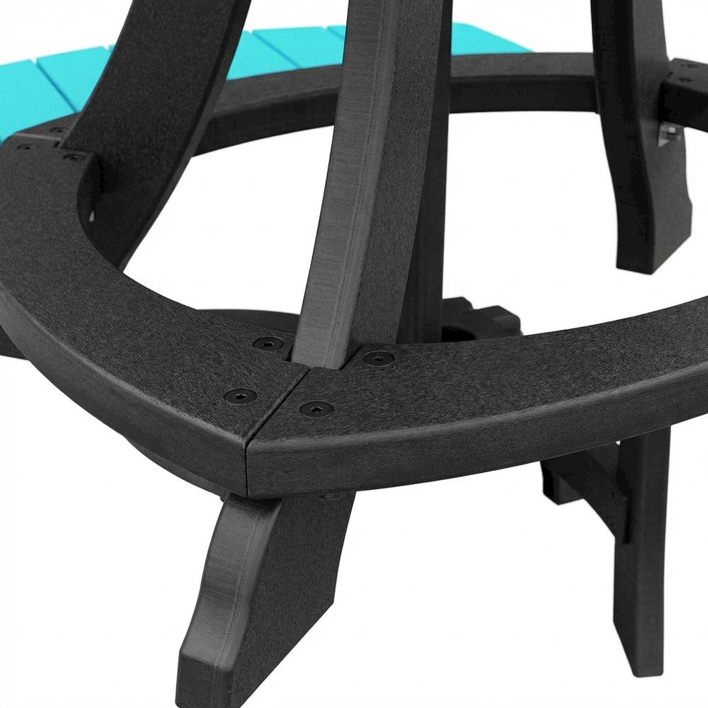 Aruba Blue Counter Height Square Dining Table With Black Base. Picture 6