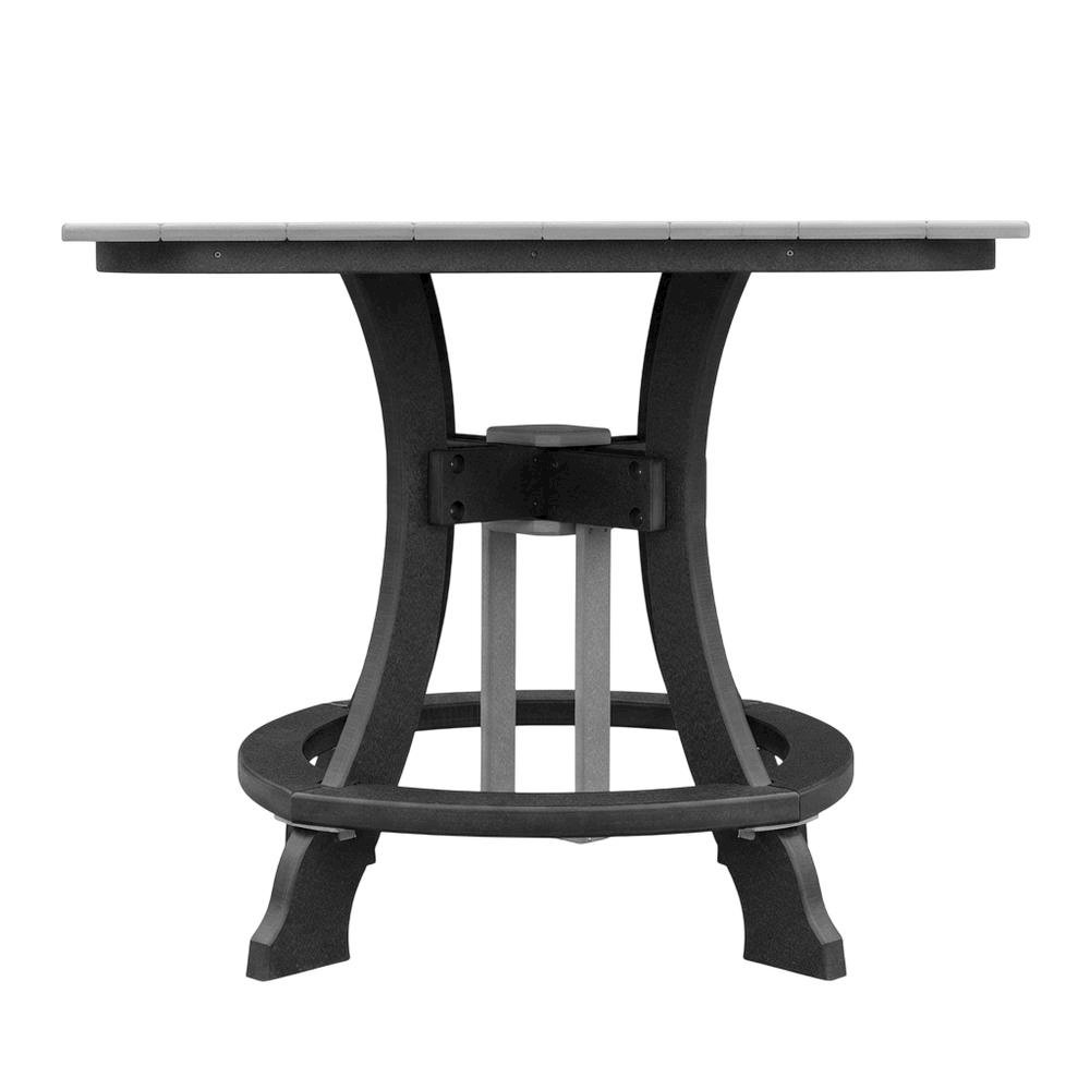 Square Counter Height Table In Light Gray And Black Base With Outdoor Durability. Picture 4
