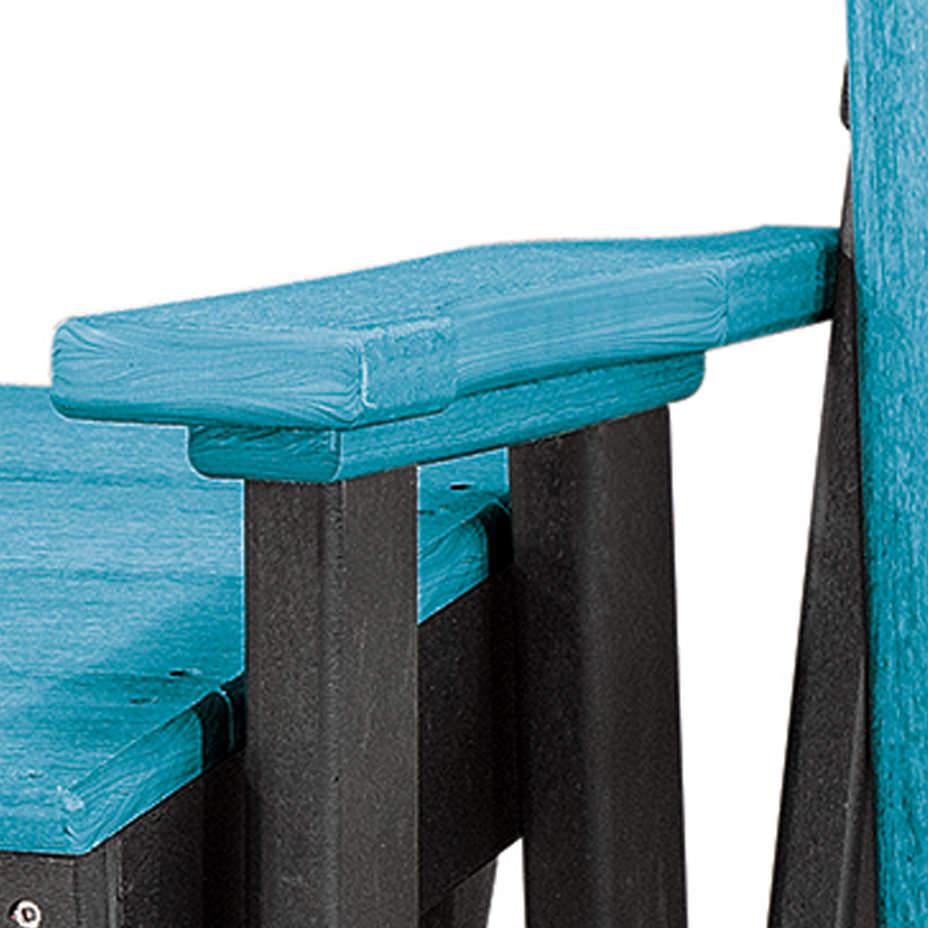 Double Glider with Center Table in Aruba Blue and Black. Picture 3