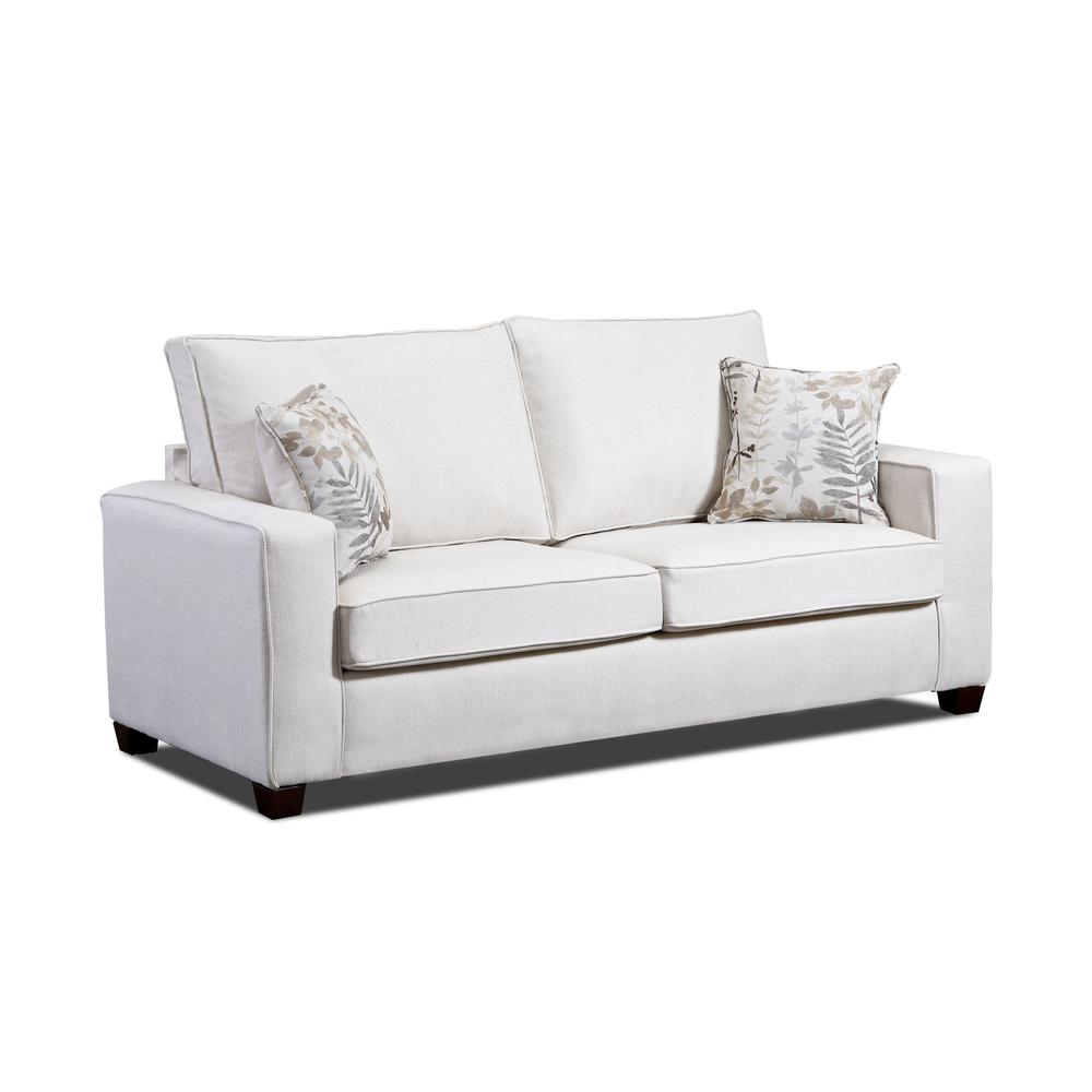 Living Room Relay Linen Sofa with Two Throw Pillows. Picture 1