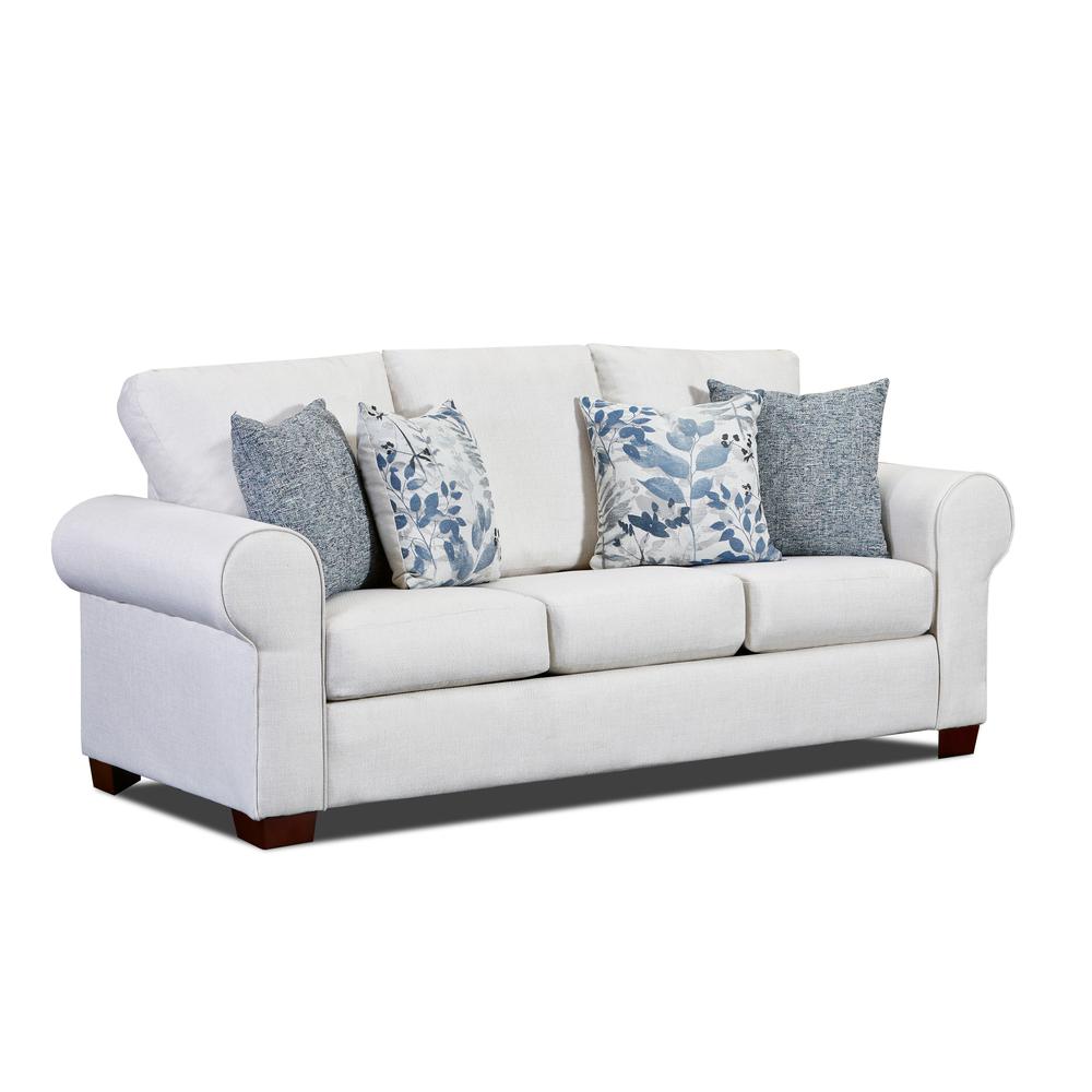 Living Room Pembroke Sofa with Four Throw Pillows. Picture 1