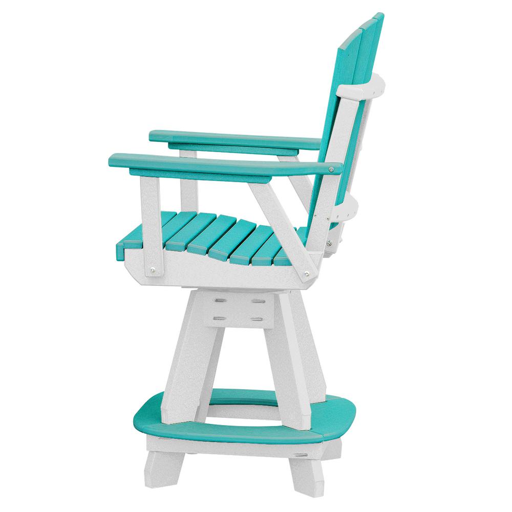 OS Home and Office Model CS130ARW-K Five Piece Square Counter Height Dining Set in Aruba Blue on a White Base. Picture 7