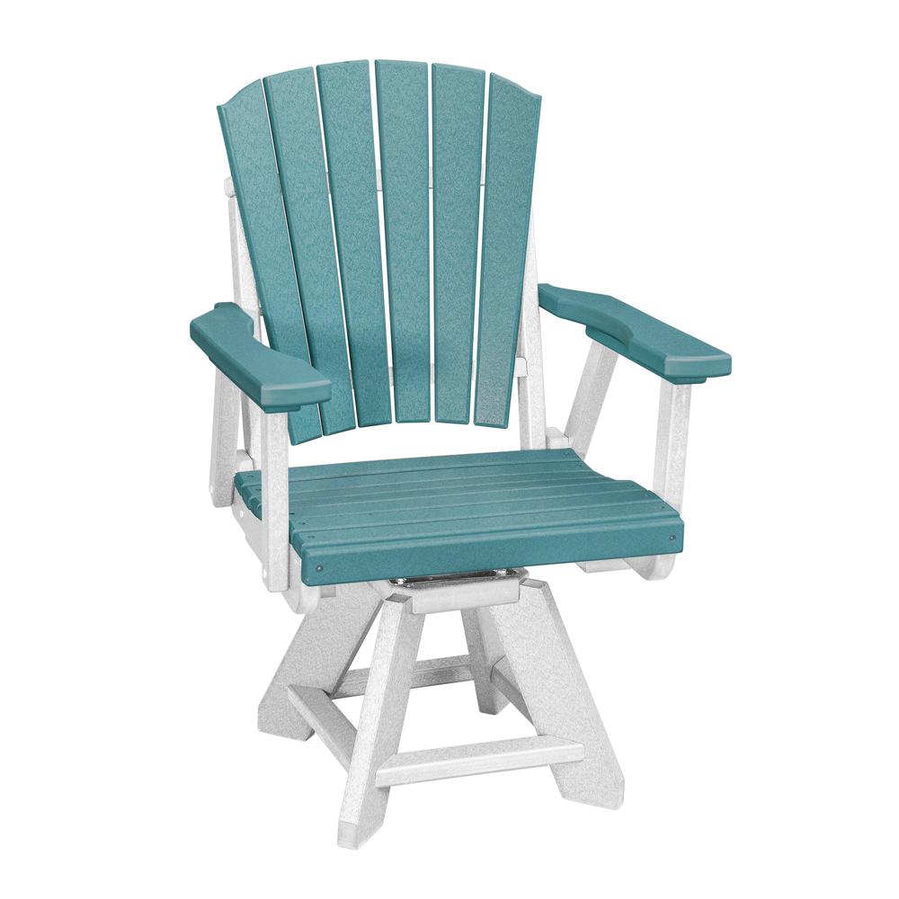 Five Piece Square Counter Height Dining Set in Aruba Blue with a White Base. Picture 3