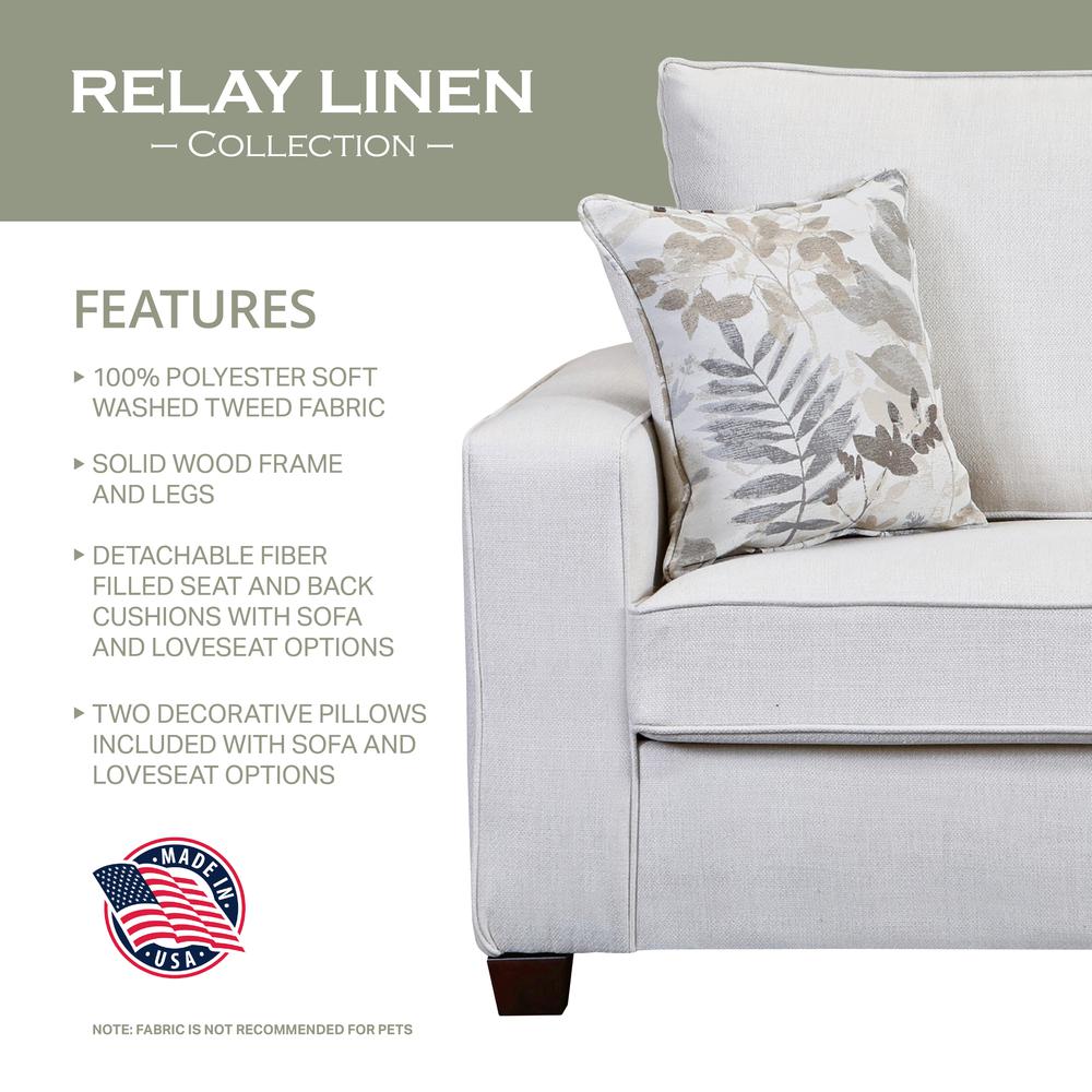 Living Room Relay Linen Ottoman. Picture 3