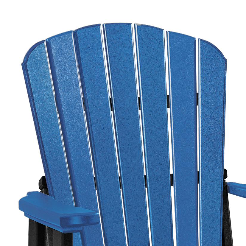 OS Home and Office Model 515BBK-K Double Glider with Center Table in Blue with a Black Base, Made in the USA. Picture 4