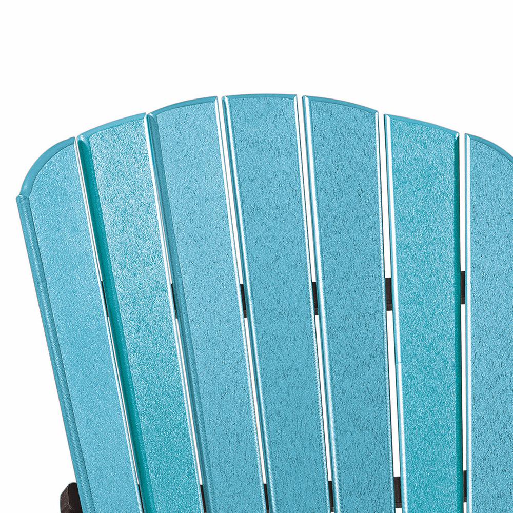 OS Home and Office Counter Height Settee Table Combo in Aruba Blue with a Black Base. Picture 5