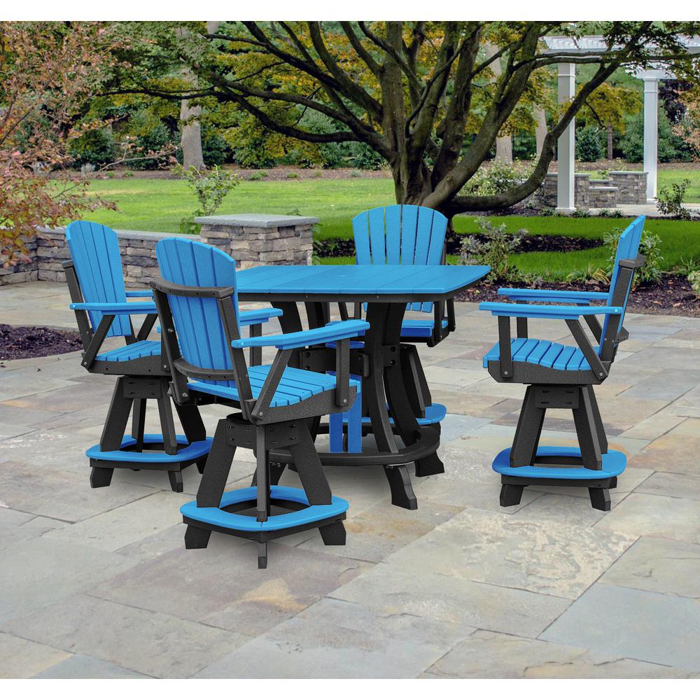 OS Home and Office Model 130-C-BBK Counter Height Swivel Arm Chair in Blue with a Black Base, Made in the USA. Picture 7
