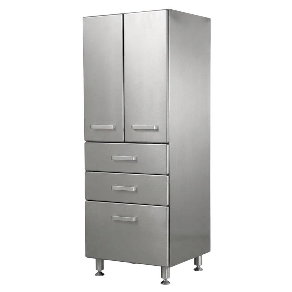 Black Metal Garage Storage Cabinet With 2 Doors And 3 Drawers For Organization. Picture 1