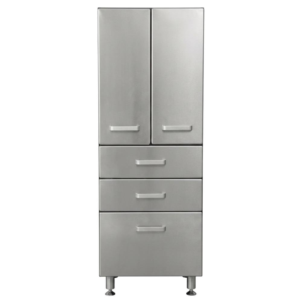 Black Metal Garage Storage Cabinet With 2 Doors And 3 Drawers For Organization. Picture 4