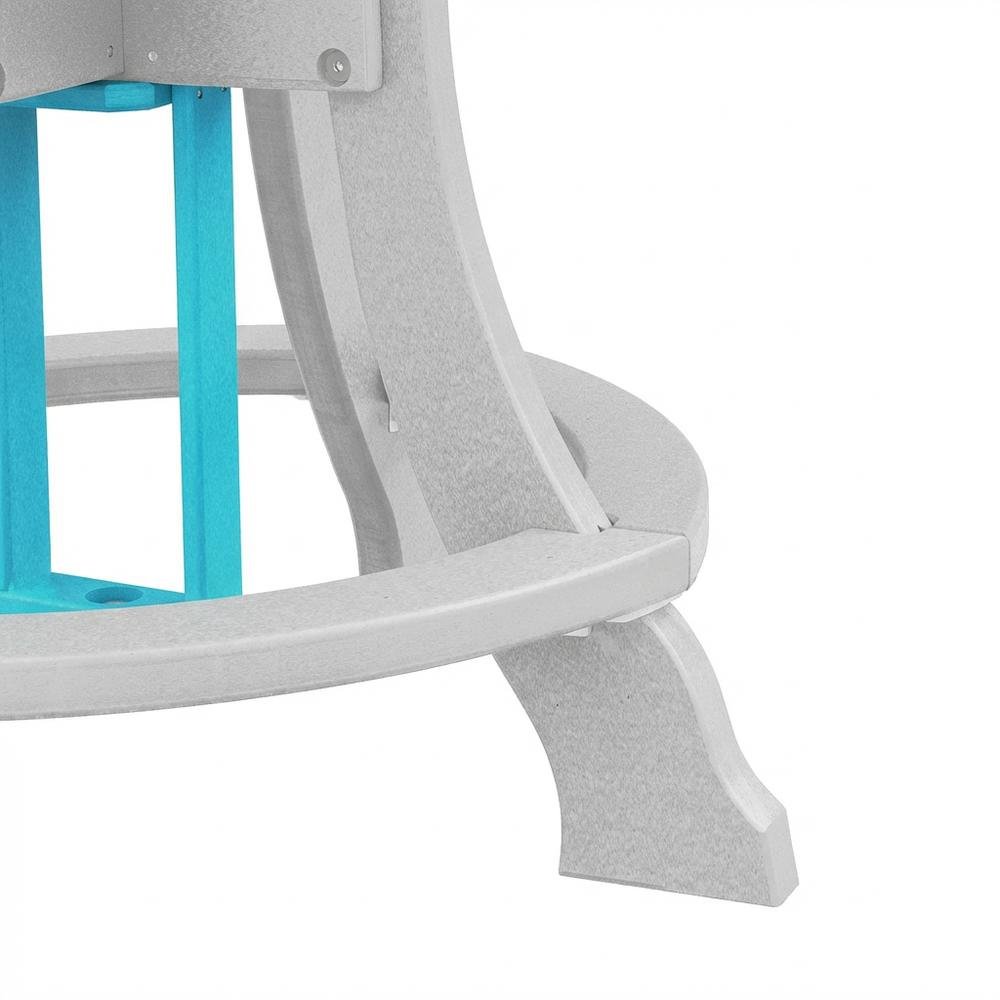 Square Outdoor Dining Table In Aruba Blue With White Base, Polyethylene Material. Picture 6